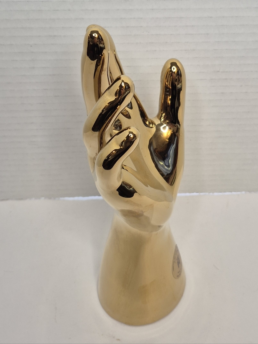 Golden Hand Ceramic Decor Ring Stand New - Picture 3 of 11